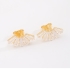 BX-0286 BRINCO BANHADO A OURO 18K COM PEDRAS EM FORMATO BAGUETE DISPOSTAS EM LEQUE