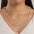 GR-00928 COLAR BANHADO A OURO 18K COM CORRENTE EM ELOS DELICADOS E MINI CORAÇÕES EM PÉROLA