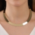 CH-0346 CHOKER BANHADA A OURO 18K COM DESIGN LISO