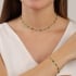 PU-00957 PULSEIRA BANHADA A OURO 18K COM PEDRAS RETANGULARES LAPIDADAS