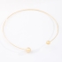 CH-0360 CHOKER BANHADA A OURO 18K DE ARO  COM DETALHES EM ESFERAS POLIDAS