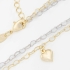 CHM-0257 CHOKER DUPLA COM CORRENTE EM CORAÇÃO E PINGENTE DE CORAÇÃO LISO