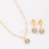 CI-00088 CONJUNTO INFANTIL BANHADO A OURO 18K COM PINGENTES REDONDOS EM ZIRCÔNIAS COLORIDAS