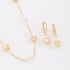 CI-00091 CONJUNTO INFANTIL BANHADO A OURO 18K COM DETALHES EM CORAÇÃO E PÉROLAS