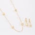 CI-00091 CONJUNTO INFANTIL BANHADO A OURO 18K COM DETALHES EM CORAÇÃO E PÉROLAS