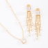 CJ-00030-CONJUNTO BANHADO A OURO 18K COM PEDRA EM ZIRCÔNIA LAPIDADA E DETALHES EM PÉROLAS