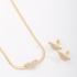 CJ-00064 CONJUNTO BANHADO A OURO 18K COM COLAR DE FITA LAMINADA E PINGENTE DE BORBOLETA CRAVEJADO