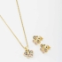 CJ-00142 CONJUNTO BANHADO A OURO 18K DE BORBOLETA CRAVEJADOS
