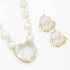 CJ-00230 CONJUNTO BANHADO A OURO 18K COM COLAR DE PÉROLAS E CRISTAIS