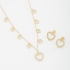 CJ-00297 COLAR BANHADO A OURO 18K DE CORAÇÃO E DETALHE CENTRAL CRAVEJADO