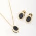 CJ-00309-CONJUNTO BANHADO A OURO 18K COM PEDRA OVAL LAPIDADA
