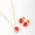 CJ-00309-CONJUNTO BANHADO A OURO 18K COM PEDRA OVAL LAPIDADA