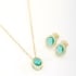 CJ-00309-CONJUNTO BANHADO A OURO 18K COM PEDRA OVAL LAPIDADA