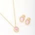 CJ-00309-CONJUNTO BANHADO A OURO 18K COM PEDRA OVAL LAPIDADA