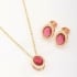 CJ-00309-CONJUNTO BANHADO A OURO 18K COM PEDRA OVAL LAPIDADA