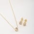CJ-00326 CONJUNTO BANHADO A OURO 18K COM PEDRA EM FORMATO DE GOTA