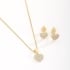 CJ-00331 CONJUNTO BANHADO A OURO 18K COM CORAÇÃO CRAVEJADO