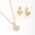 CJ-00331 CONJUNTO BANHADO A OURO 18K COM CORAÇÃO CRAVEJADO
