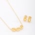 CJ-00346 CONJUNTO BANHADO A OURO 18K COM PEDRAS OVAIS LAPIDADAS EM DESIGN MODERNO