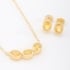 CJ-00346 CONJUNTO BANHADO A OURO 18K COM PEDRAS OVAIS LAPIDADAS EM DESIGN MODERNO