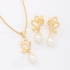 CJ-00374 CONJUNTO BANHADO A OURO 18K COM DESIGN DE BORBOLETA