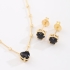 CJ-00377 CONJUNTO BANHADO A OURO 18K COM PINGENTE E BRINCOS EM CORAÇÃO LAPIDADO