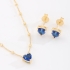 CJ-00377 CONJUNTO BANHADO A OURO 18K COM PINGENTE E BRINCOS EM CORAÇÃO LAPIDADO