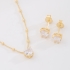 CJ-00377 CONJUNTO BANHADO A OURO 18K COM PINGENTE E BRINCOS EM CORAÇÃO LAPIDADO
