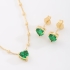 CJ-00377 CONJUNTO BANHADO A OURO 18K COM PINGENTE E BRINCOS EM CORAÇÃO LAPIDADO