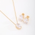 CJS-00020 CONJUNTO BANHADO A OURO 18K COM PEDRAS OVAIS LAPIDADAS.