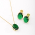 CJS-00020 CONJUNTO BANHADO A OURO 18K COM PEDRAS OVAIS LAPIDADAS.
