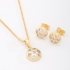 CJS-00025 CONJUNTO BANHADO A OURO 18K COM DESIGN EM FORMATO REDONDO