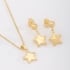 CJS-00044 CONJUNTO BANHADO A OURO 18K COM DESIGN DELICADO E ATEMPORAL, APRESENTANDO COLAR COM PINGENTE EM FORMATO DE ESTRELA LISA