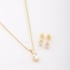 CJS-00064 CONJUNTO BANHADO A OURO 18K COM PEDRA OVAL LAPIDADA