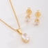 CJS-00064 CONJUNTO BANHADO A OURO 18K COM PEDRA OVAL LAPIDADA