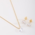 CJS-00065 CONJUNTO BANHADO A OURO 18K COM COLAR E BRINCOS PONTO DE LUZ