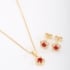 CJS-00100 CONJUNTO FLOR COM ZIRCÔNIAS BANHADO A OURO 18K