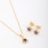 CJS-00100 CONJUNTO FLOR COM ZIRCÔNIAS BANHADO A OURO 18K