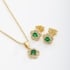 CJS-00100 CONJUNTO FLOR COM ZIRCÔNIAS BANHADO A OURO 18K