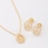 CJS-00111 CONJUNTO BANHADO A OURO 18K DE GOTA COM N. S. APARECIDA CRAVEJADA