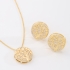 CJS-00132 CONJUNTO BANHADO A OURO 18K COM ÁRVORE DA VIDA E DETALHES CRAVEJADOS EM ZIRCÔNIAS
