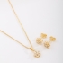 CJS-00136 CONJUNTO BANHADO A OURO 18K COM FORMATO DE FLOR CRAVEJADO