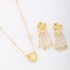 CJX-00029 CONJUNTO COM DETALHES EM PÉROLAS E ZIRCÔNIAS LAPIDADAS