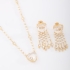 CJX-00029 CONJUNTO COM DETALHES EM PÉROLAS E ZIRCÔNIAS LAPIDADAS