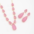CJX-00061 CONJUNTO COM DESIGN EM GOTAS E PEDRAS ROSA LAPIDADAS