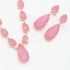 CJX-00061 CONJUNTO COM DESIGN EM GOTAS E PEDRAS ROSA LAPIDADAS