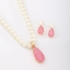 CJX-00069 CONJUNTO GOTA PEDRA FUSION ROSA PREMIUM E PÉROLA 