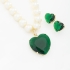 CJX-00158 CONJUNTO COLAR DE PÉROLAS E CORAÇÃO EM ZIRCONIA