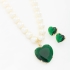 CJX-00158 CONJUNTO COLAR DE PÉROLAS E CORAÇÃO EM ZIRCONIA