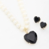 CJX-00158 CONJUNTO COLAR DE PÉROLAS E CORAÇÃO EM ZIRCONIA